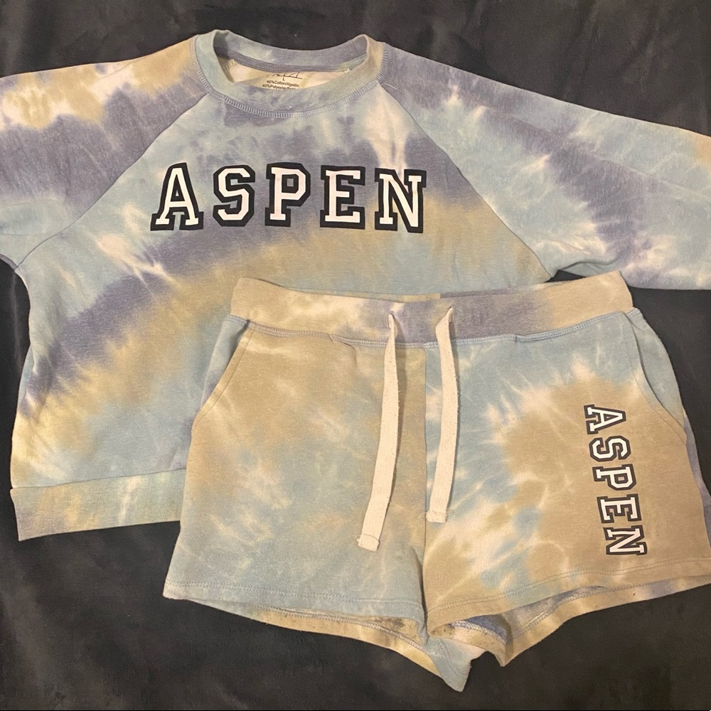 Sweatshirt and Shorts Tie dye Set Kids size L
